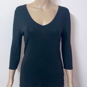 Tahari Brown V-Neck Top